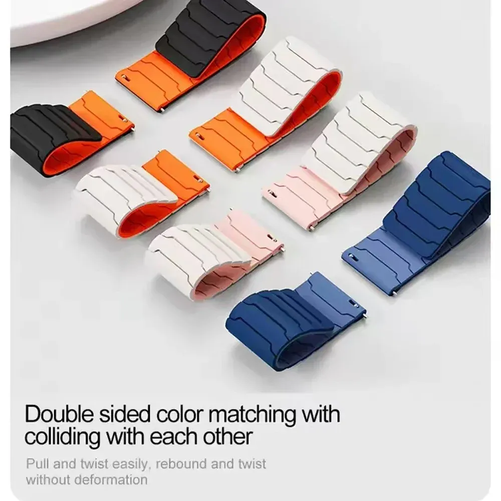 Bracelet magnétique silicone 20 et 22 mm Garmin Amazfit