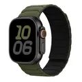 Bracelet magnétique silicone pour Apple Watch 38 à 49 mm – Couleur du bracelet army green-black