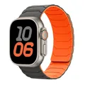 Bracelet magnétique silicone pour Apple Watch 38 à 49 mm – Couleur du bracelet gray-orange