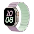 Bracelet magnétique silicone pour Apple Watch 38 à 49 mm – Couleur du bracelet Light purple-mint