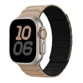 Bracelet magnétique silicone pour Apple Watch 38 à 49 mm – Couleur du bracelet milk tea-black