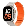 Bracelet magnétique silicone pour Apple Watch 38 à 49 mm – Couleur du bracelet Starlight-orange