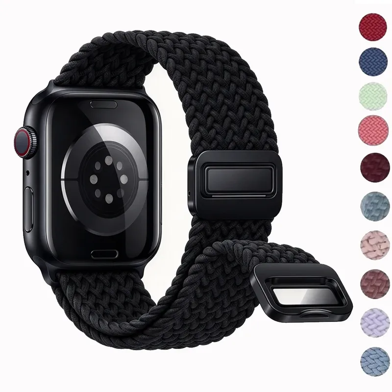 Bracelet magnétique tressé pour Apple Watch 38 à 49 mm