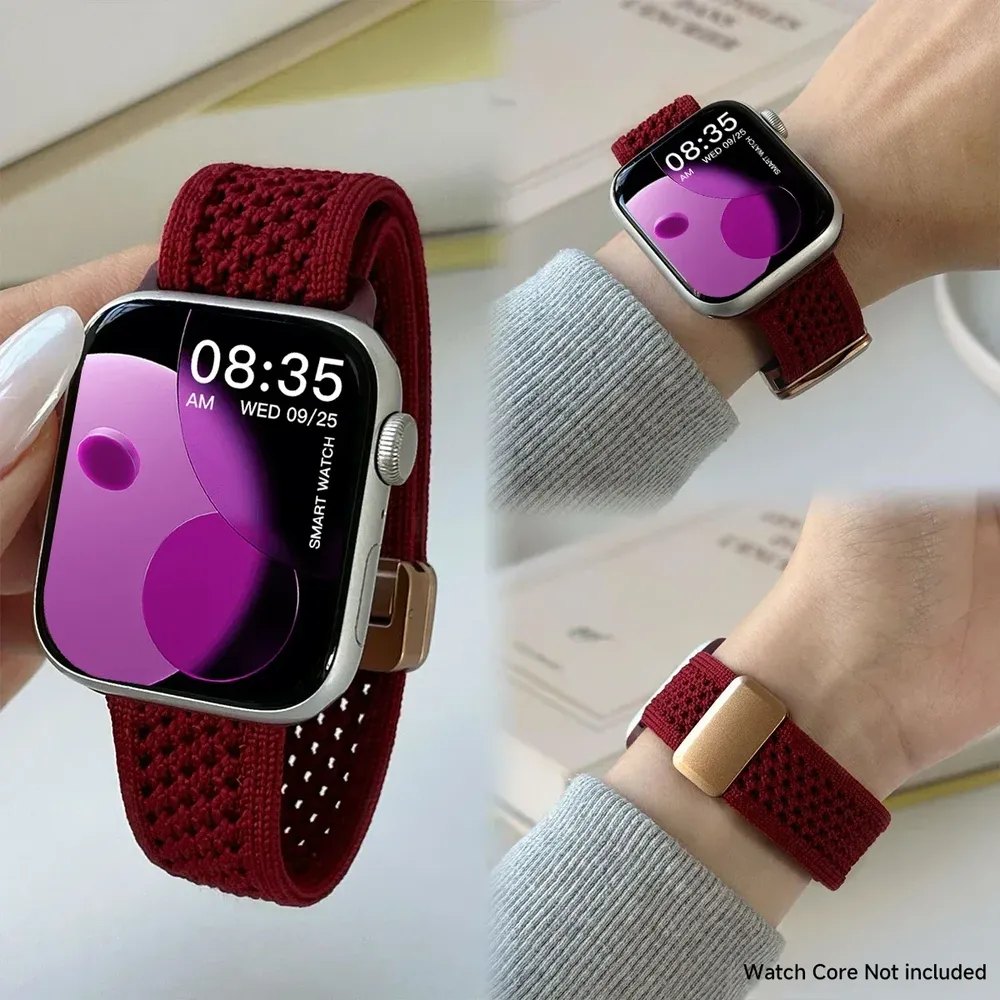 Bracelet magnétique tressé pour Apple Watch 38 à 49 mm