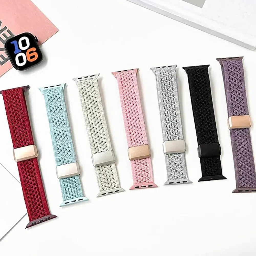 Bracelet magnétique tressé pour Apple Watch 38 à 49 mm