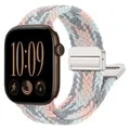 Bracelet magnétique tressé pour Apple Watch 38 à 49 mm – Couleur du bracelet Grey powder blue