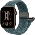 Bracelet magnétique tressé pour Apple Watch 38 à 49 mm – Couleur du bracelet Lake green