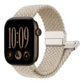 Bracelet magnétique tressé pour Apple Watch 38 à 49 mm – Couleur du bracelet milk tea