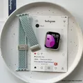 Bracelet magnétique tressé pour Apple Watch 38 à 49 mm – Couleur du bracelet mint green