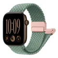 Bracelet magnétique tressé pour Apple Watch 38 à 49 mm – Couleur du bracelet olive