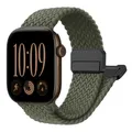 Bracelet magnétique tressé pour Apple Watch 38 à 49 mm – Couleur du bracelet olive green