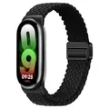 Bracelet magnétique tressé pour Xiaomi Mi Band 8 à 11 – Couleur du bracelet Black