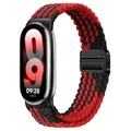 Bracelet magnétique tressé pour Xiaomi Mi Band 8 à 11 – Couleur du bracelet Black Red