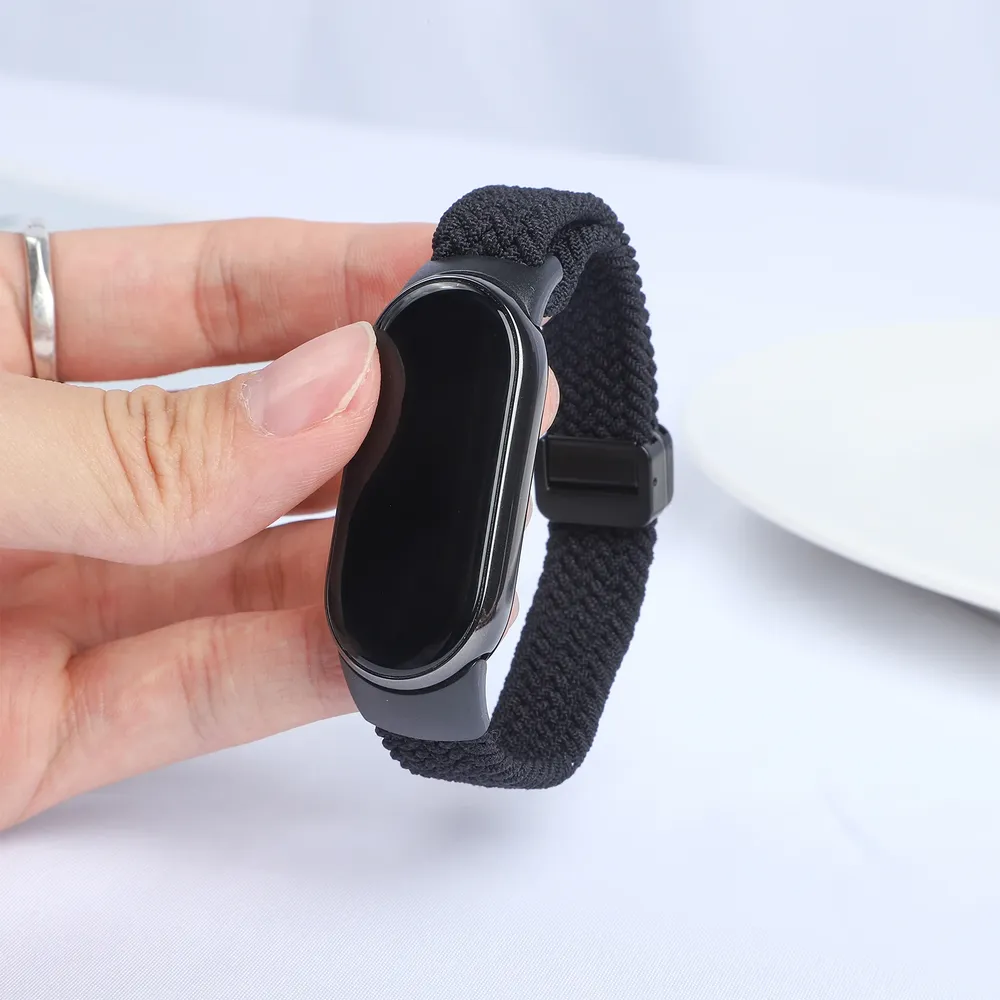 Bracelet magnétique tressé pour Xiaomi Mi Band 8 à 11