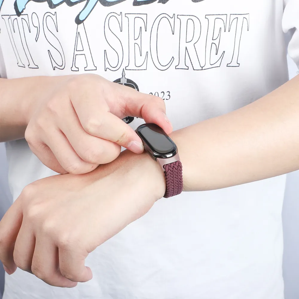 Bracelet magnétique tressé pour Xiaomi Mi Band 8 à 11
