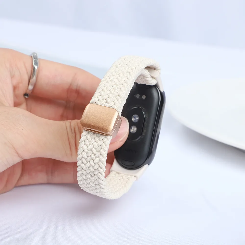 Bracelet magnétique tressé pour Xiaomi Mi Band 8 à 11