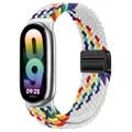 Bracelet magnétique tressé pour Xiaomi Mi Band 8 à 11 – Couleur du bracelet White Rainbow