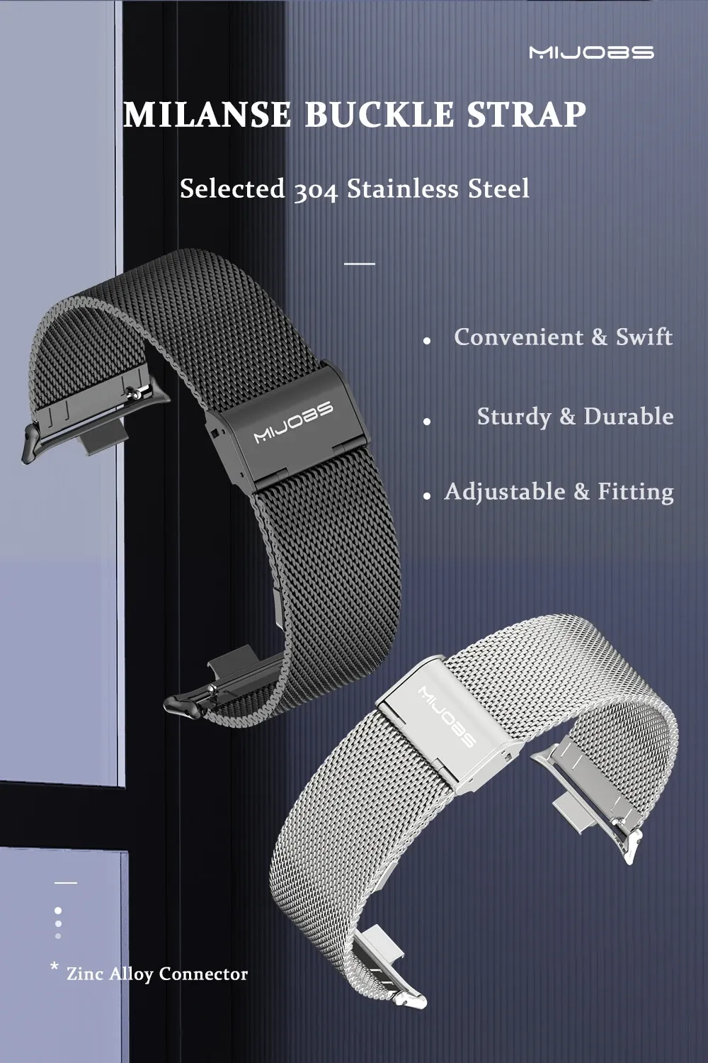 Bracelet maille acier pour Mi Band 10 9 8 Pro