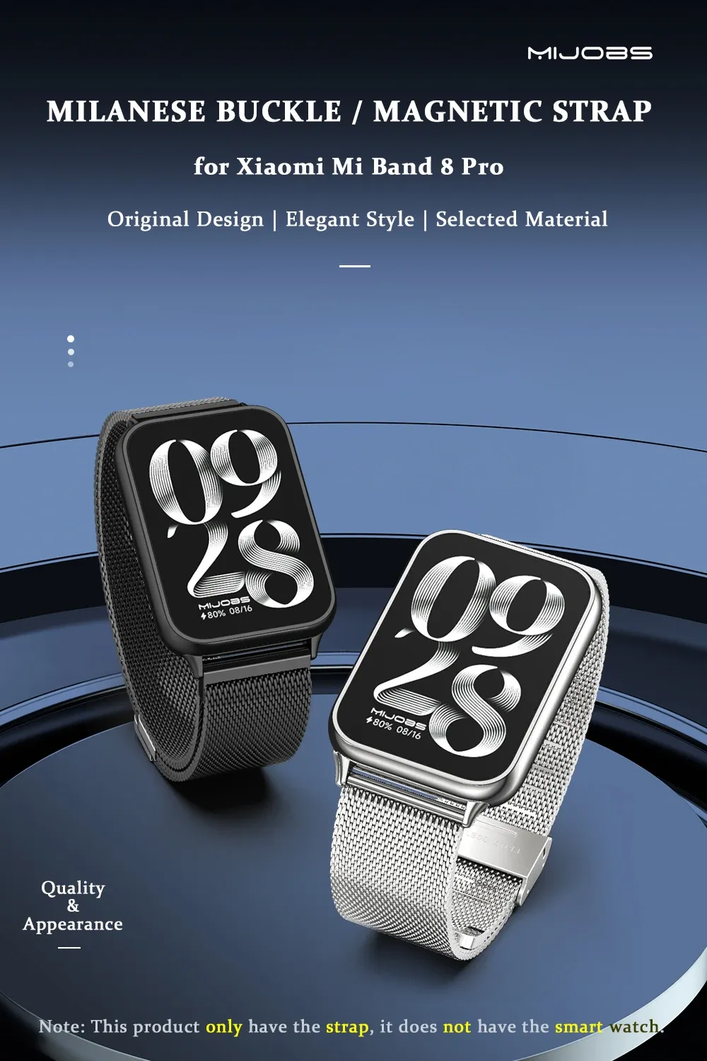 Bracelet maille acier pour Mi Band 10 9 8 Pro