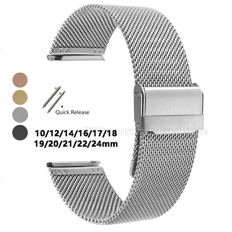 Bracelet maille milanaise 10 à 24 mm universel