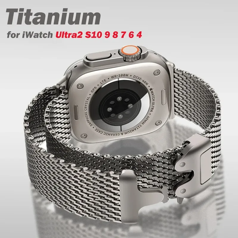 Bracelet maille milanaise 38 à 49 mm pour Apple Watch