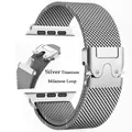 Bracelet maille milanaise 38 à 49 mm pour Apple Watch – Couleur du bracelet Argent