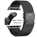 Bracelet maille milanaise 38 à 49 mm pour Apple Watch – Couleur du bracelet noir