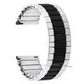 Bracelet métal 3 perles 22 mm pour Huawei Rolex – Couleur du bracelet silver-black