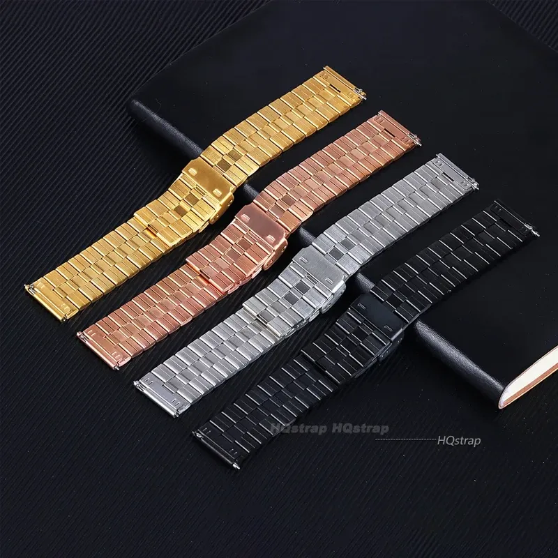 Bracelet métal acier inoxydable 20 à 22 mm pour montre connectée
