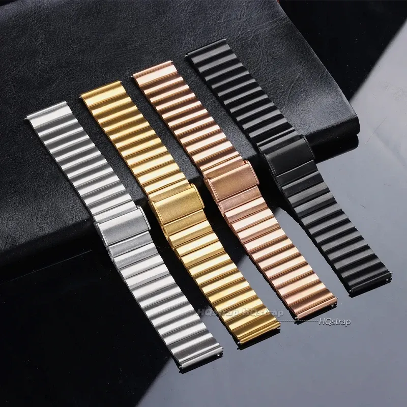 Bracelet métal acier inoxydable 20 à 22 mm pour montre connectée
