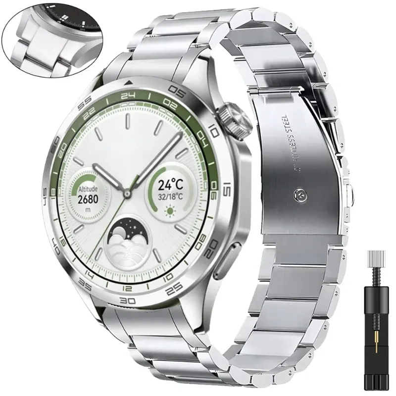 Bracelet métal acier inoxydable 46 mm pour Huawei GT4