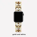 Bracelet métal doré pour Apple Watch 38 à 49 mm – Couleur du bracelet 2 Gold White