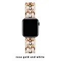 Bracelet métal doré pour Apple Watch 38 à 49 mm – Couleur du bracelet 5 Rose Gold White