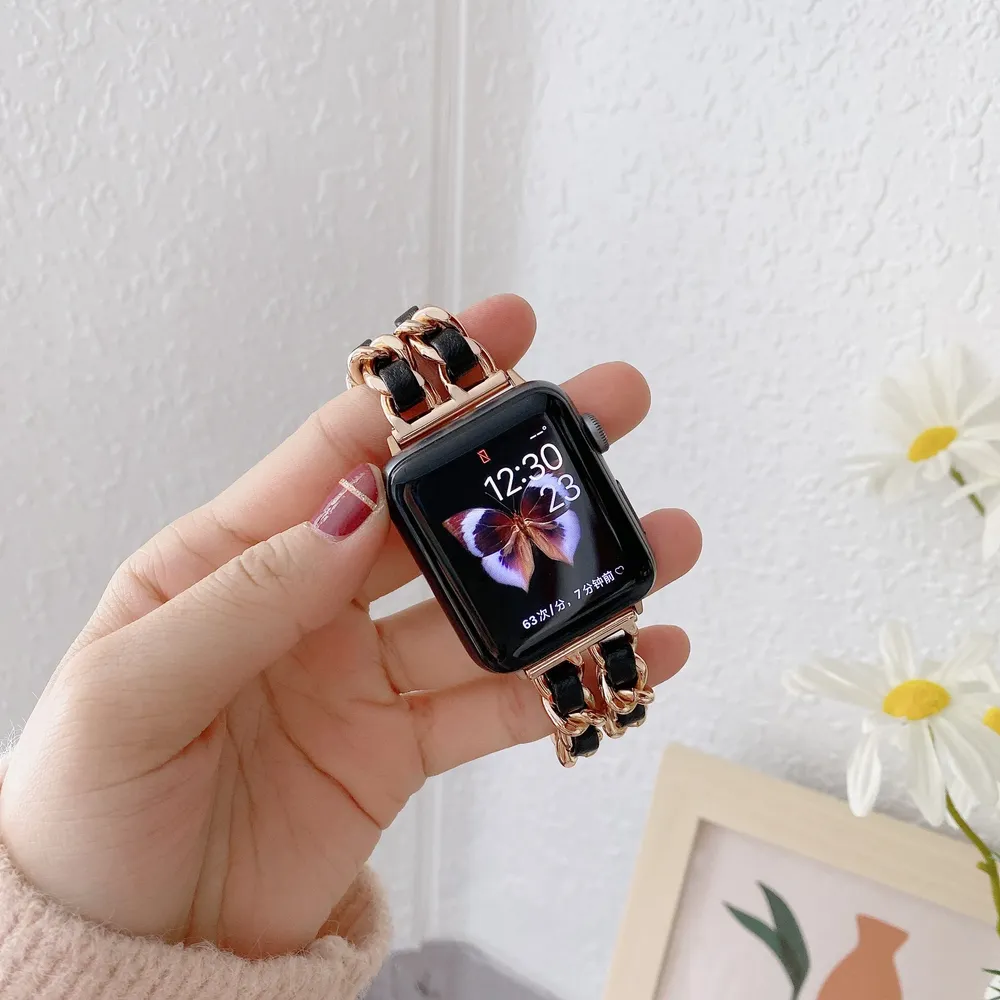 Bracelet métal doré pour Apple Watch 38 à 49 mm