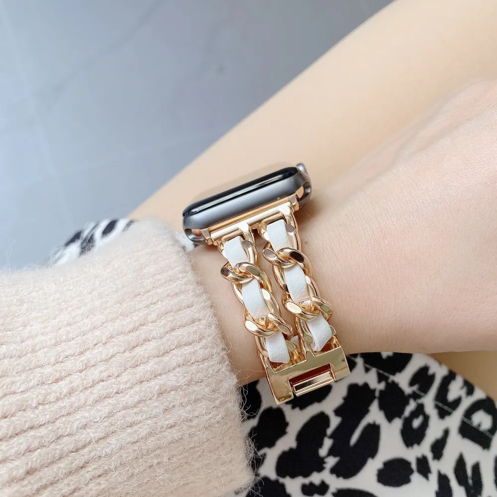 Bracelet métal doré pour Apple Watch 38 à 49 mm