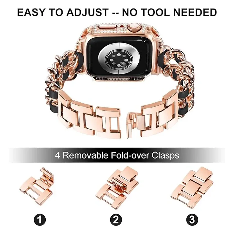 Bracelet métal doré pour Apple Watch 38 à 49 mm
