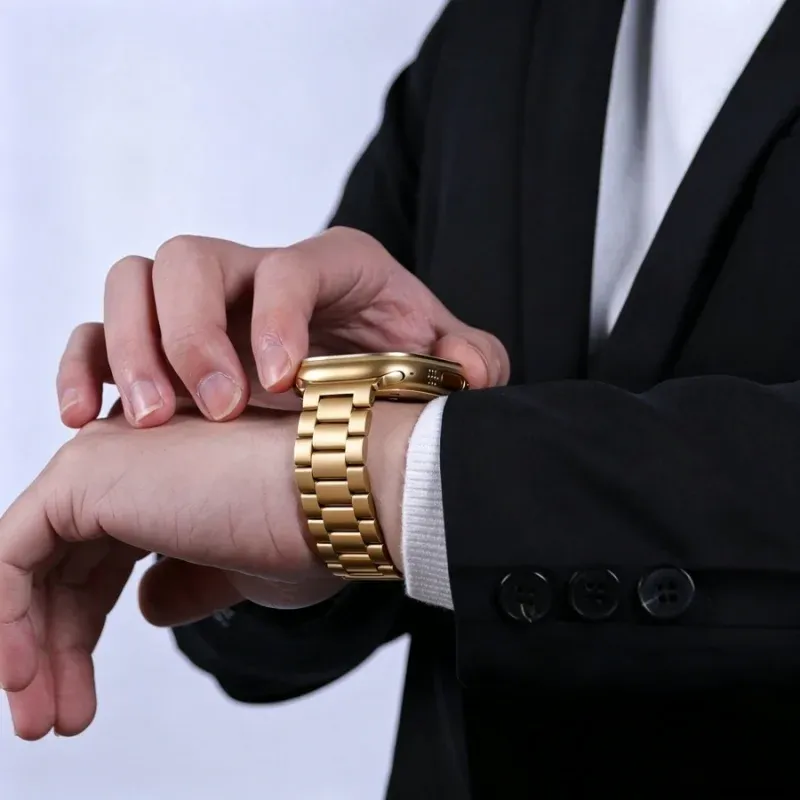 Bracelet métal doré pour Apple Watch 38 à 49 mm