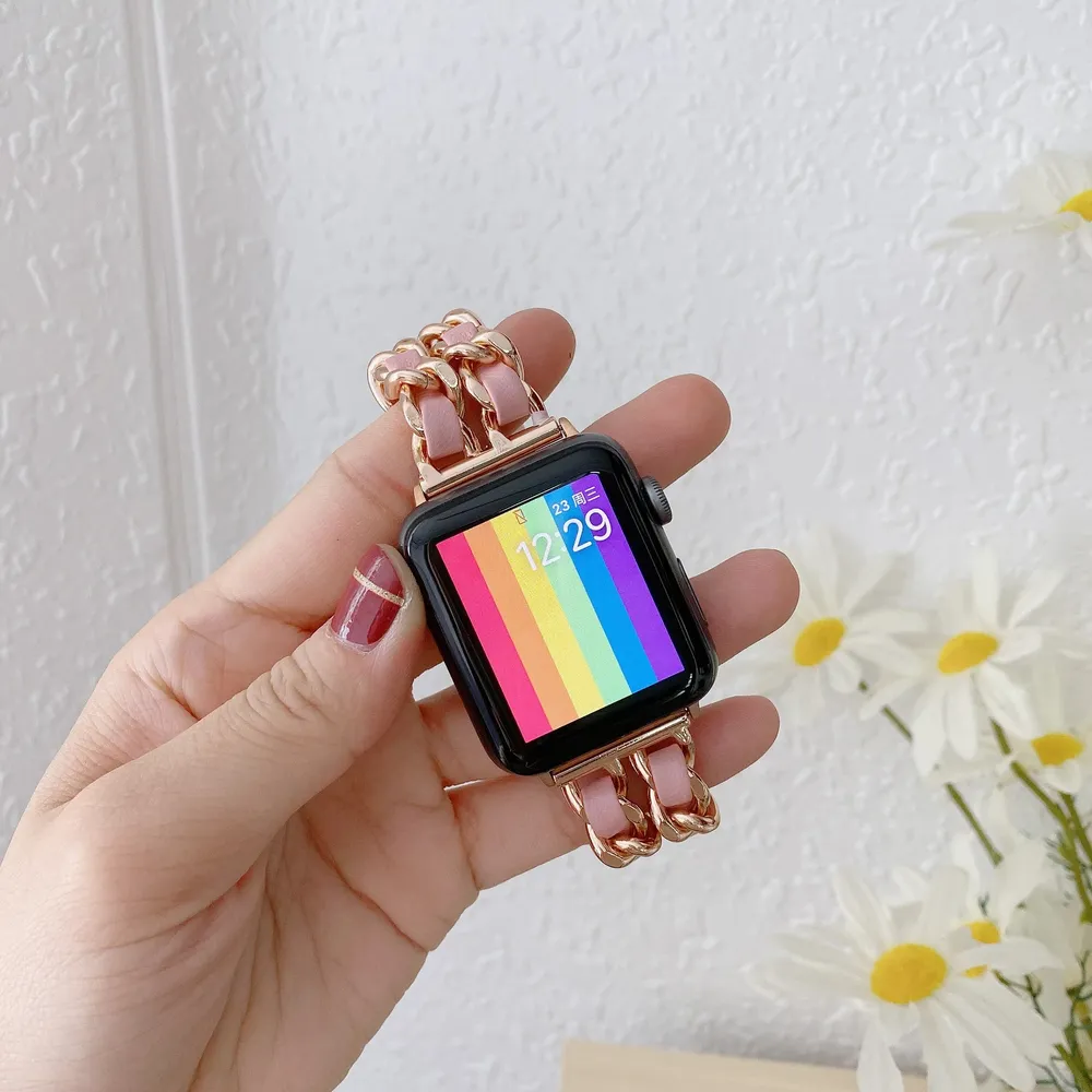 Bracelet métal doré pour Apple Watch 38 à 49 mm