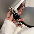 Bracelet métal doré pour Apple Watch 38 à 49 mm – Couleur du bracelet Starlight-Black