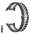 Bracelet métal luxe pour Samsung Galaxy Watch 8 40 à 46 mm – Couleur du bracelet WN-Black Silver