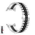 Bracelet métal luxe pour Samsung Galaxy Watch 8 40 à 46 mm – Couleur du bracelet WN-Silver Black