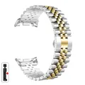 Bracelet métal luxe pour Samsung Galaxy Watch 8 40 à 46 mm – Couleur du bracelet WN-Silver Gold
