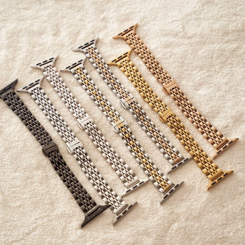 Bracelet métal mince pour Apple Watch 38 à 49 mm