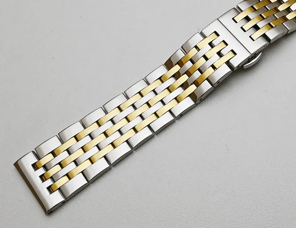 Bracelet métal poli 18 à 24 mm argent et or