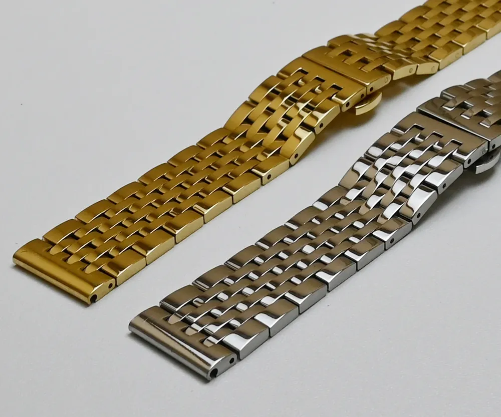 Bracelet métal poli 18 à 24 mm argent et or