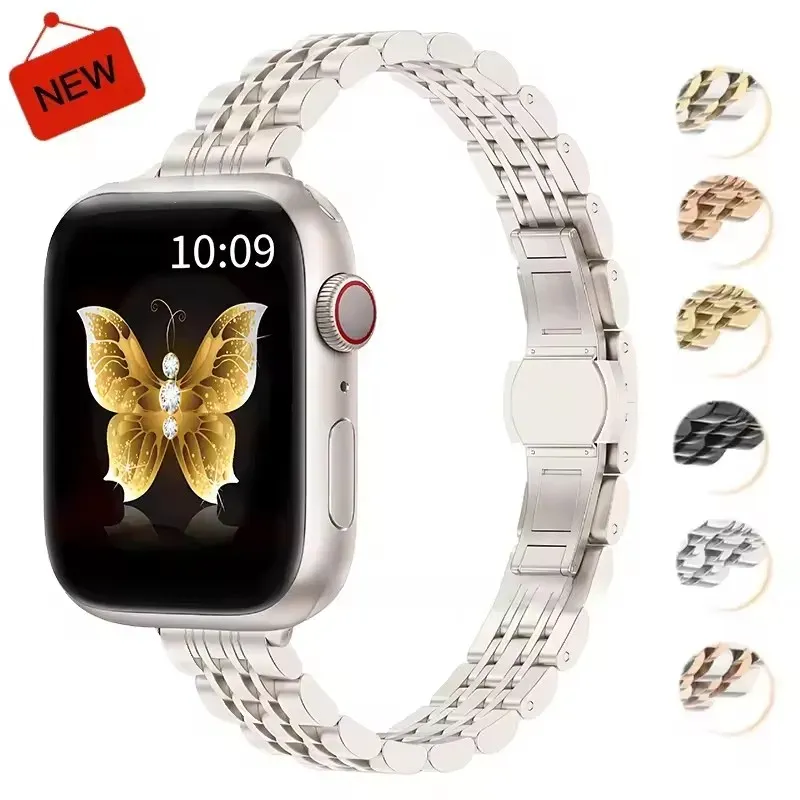 Bracelet métal pour Apple Watch 38 à 49 mm femmes