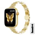 Bracelet métal pour Apple Watch 38 à 49 mm femmes – Couleur du bracelet gold