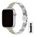 Bracelet métal pour Apple Watch 38 à 49 mm femmes – Couleur du bracelet silver gold