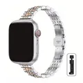 Bracelet métal pour Apple Watch 38 à 49 mm femmes – Couleur du bracelet silver rose gold