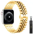 Bracelet métal pour Apple Watch 38 à 49 mm – Couleur du bracelet Golden and tool